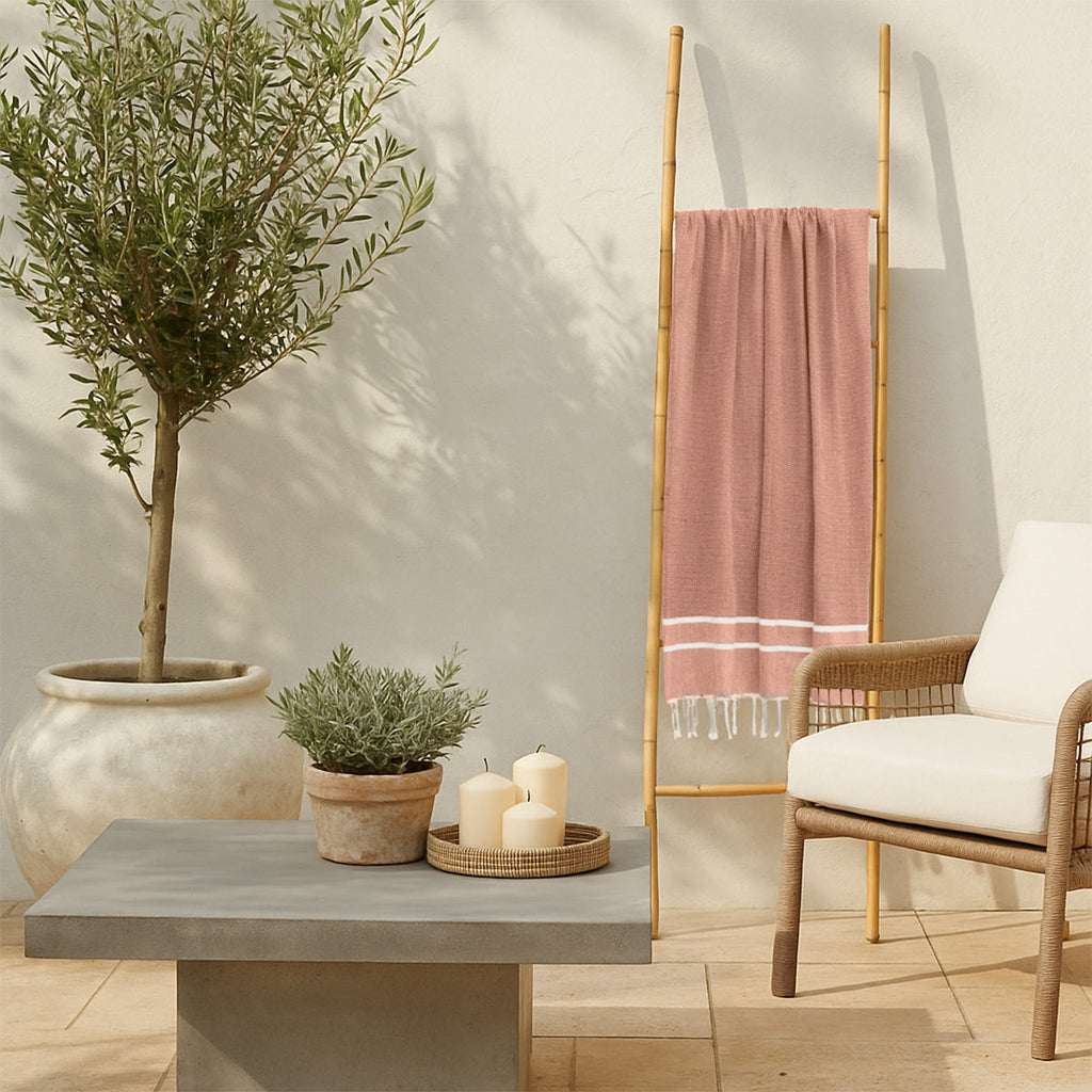 Sienna - Fouta Jacquard - Rose Argile