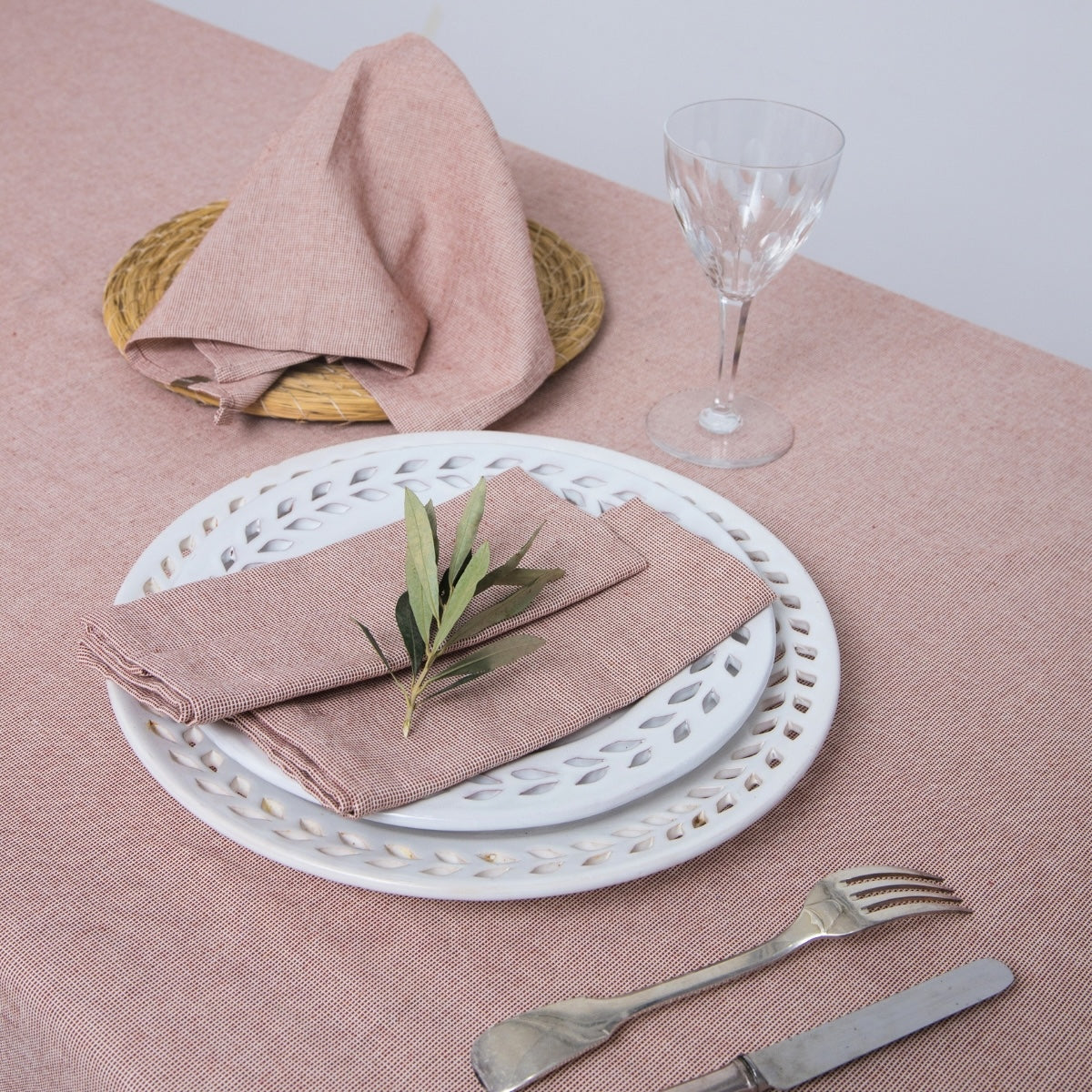 Colette - Lot De 4 Serviettes De Table - Rouge Tomette