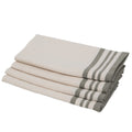 Juego De 4 Servilletas De Mesa Guetary - Lino Beige / Verde Oliva - Algodón
