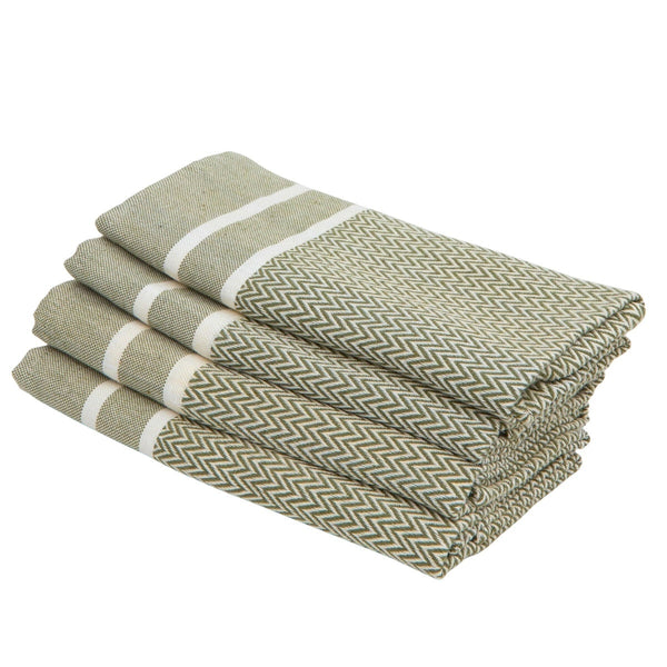Sienna - Pack De 4 Servilletas De Mesa - Verde Oliva