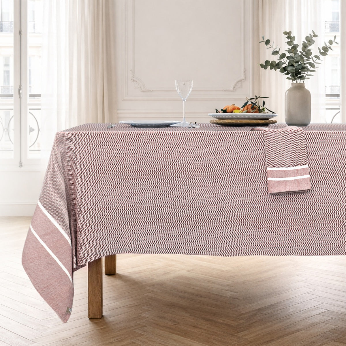 Juego de 4 servilletas de mesa Sienna - Rojo Tomette - Algodón