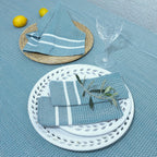 Mantel 4 Servilletas Sienna - Azul Petróleo - Algodón