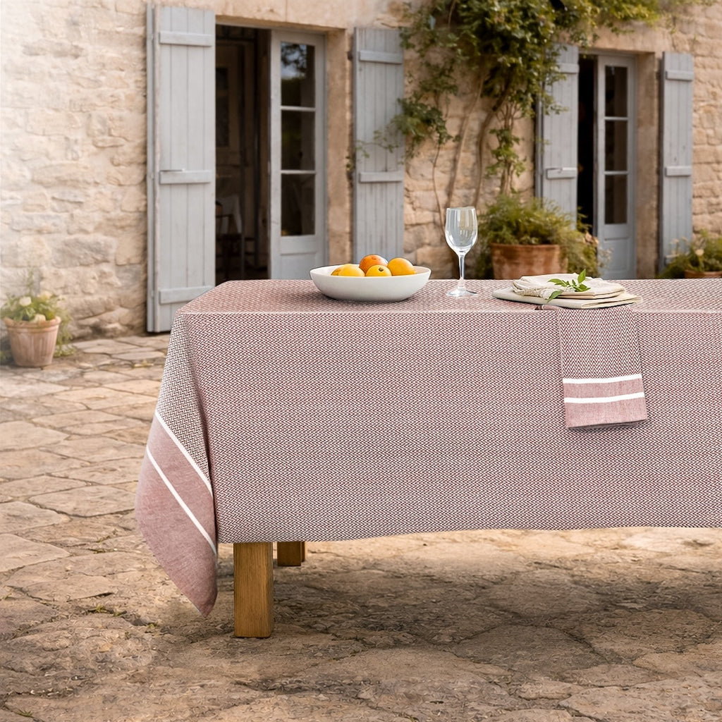 Mantel 4 Servilletas Siena - Tomette Rojo - Algodón