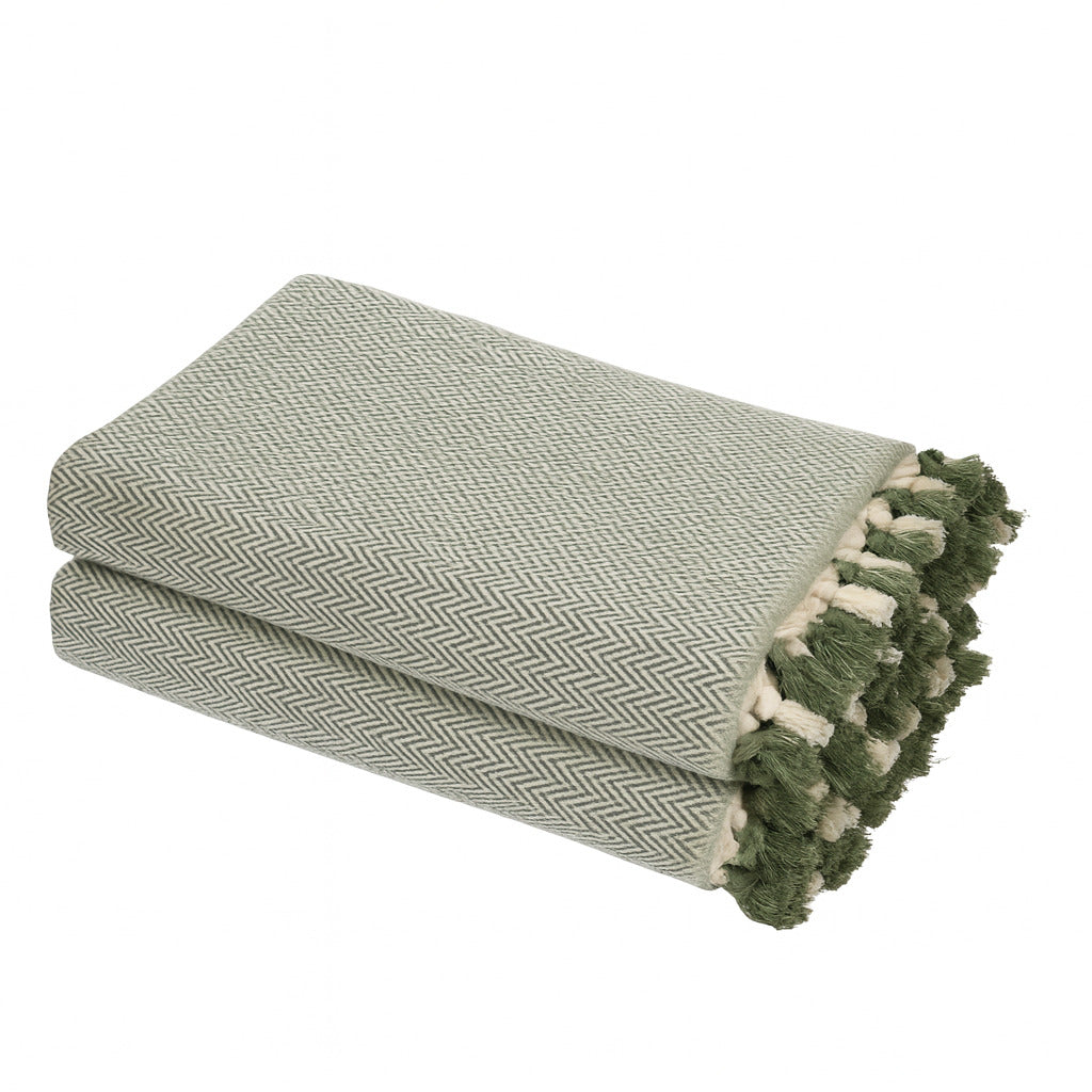 Megeve - Set De 2 Plaids - Algodón - Verde Oliva
