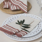Guetary - Juego De Mesa - Algodón - Beige Lino/Rojo Teja