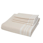 Mantel + 8 Servilletas Guetary - Lino Beige / Blanco - Algodón