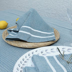Mantel + 10 Servilletas Sienna - Azul Petróleo - Algodón