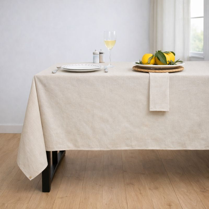 Colette - Nappe + 10 Serviettes - Taupe Clair