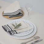 Guetary - Parure De Table - Coton - Beige Lin/Noir