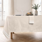 Guetary - Juego De Mesa - Algodón - Beige Lino/Blanco