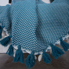 Verbier - Plaid - Coton - Bleu Pétrole