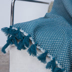 Verbier - Plaid - Coton - Bleu Pétrole