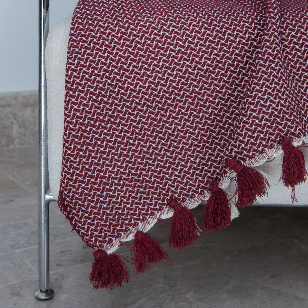 Verbier - Plaid - Algodón - Rojo Burdeos