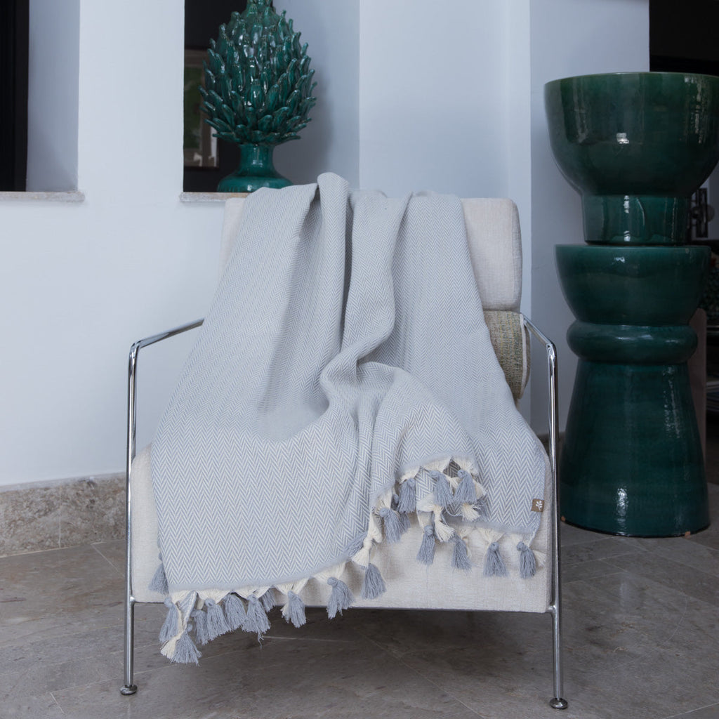 Megeve - Plaid - Algodón - Gris Perla