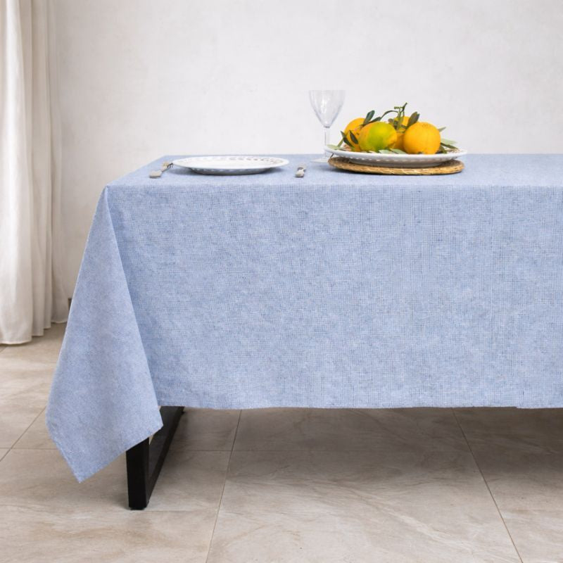 Colette - Nappe + 8 Serviettes - Bleu Grec