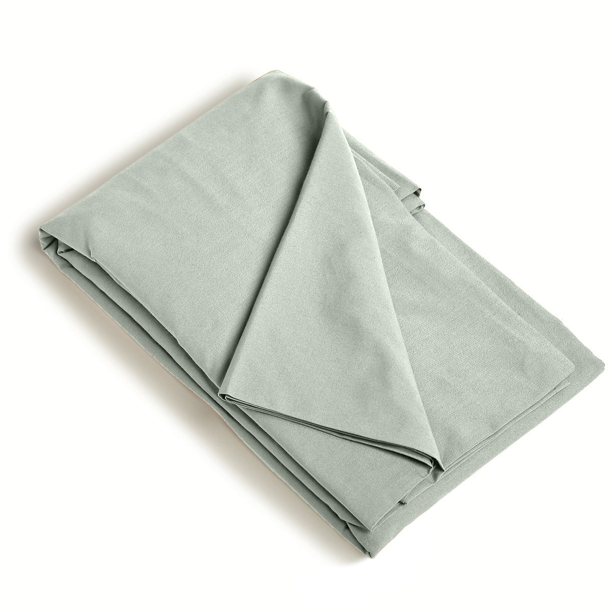 Gaia - Drap Housse - Satin Lavé De Coton Bio - Vert Céladon