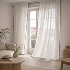 Bruma - Tab-Top Voile Curtain - Organic Cotton Voile - White/Black