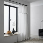 Bruma - Rideau Panneau (X2) - Voile De Coton Bio - Blanc/Noir
