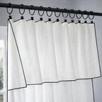 Bruma - Rideau Panneau (X2) - Voile De Coton Bio - Blanc/Noir