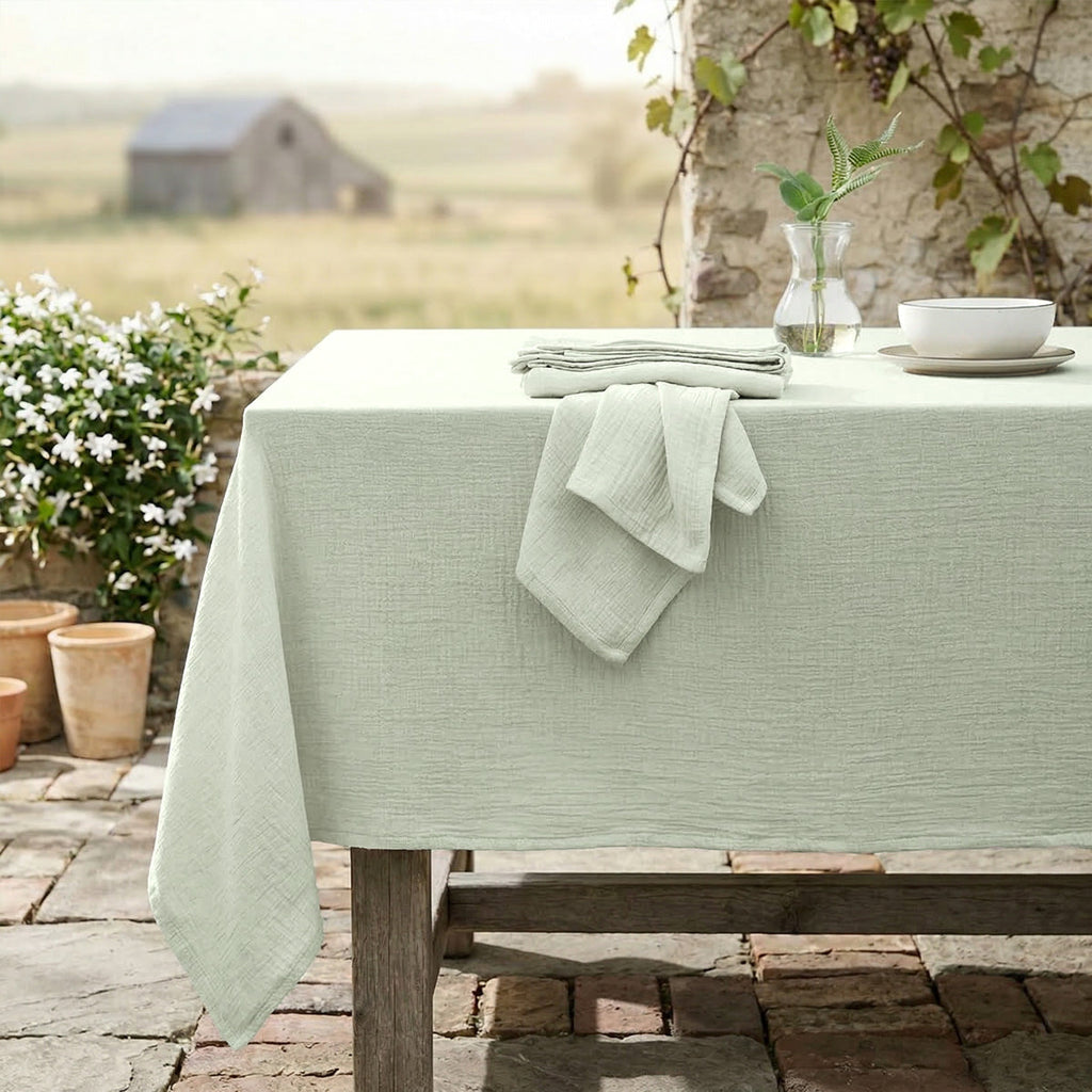 Alma - Lot De 4 Serviettes De Table - Vert Amande