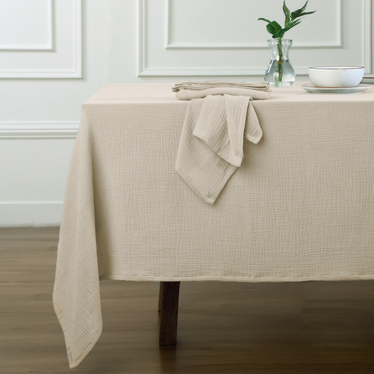 Alma - Lot De 4 Serviettes De Table - Beige Clair