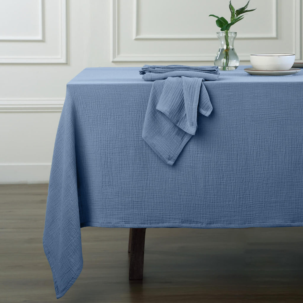 Alma - Nappe + 4 Serviettes - Bleu