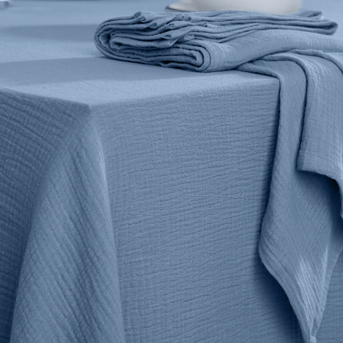 Alma - Nappe + 8 Serviettes - Bleu