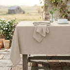 Alma - Nappe + 8 Serviettes - Beige Clair