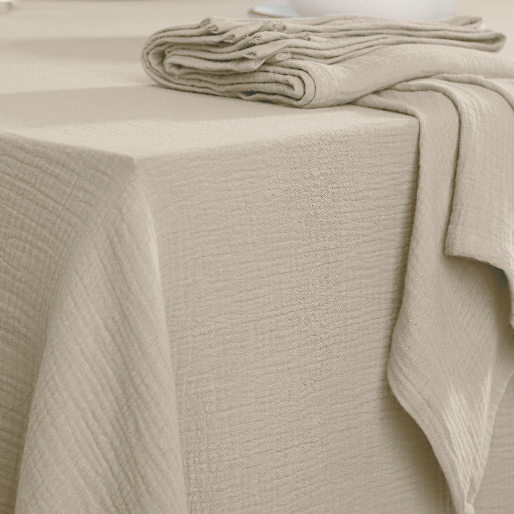 Alma - Nappe + 10 Serviettes - Beige Clair