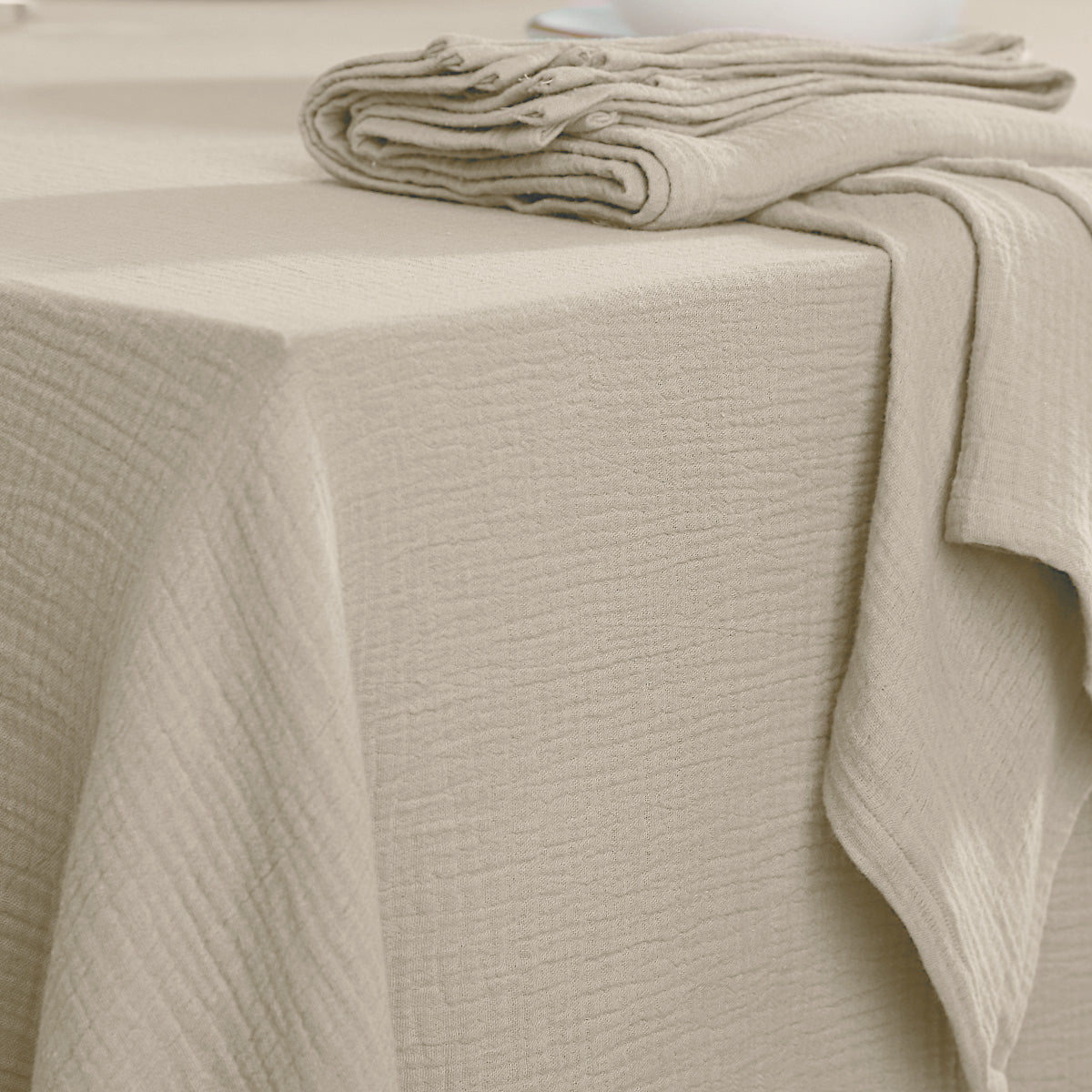 Alma - Nappe + 10 Serviettes - Beige Clair
