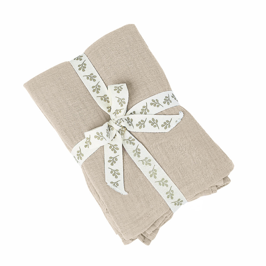 Alma - Nappe + 10 Serviettes - Beige Clair
