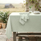 Alma - Nappe + 10 Serviettes - Vert Amande