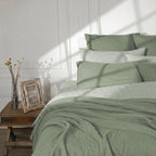 Lunas - Funda De Almohada (X2) - Algodón Lavado - Verde Celadón