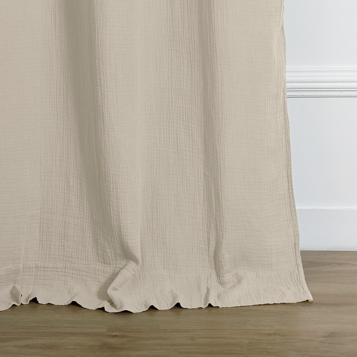 Alma - Rideau À Passant - Gaze De Coton - Beige Clair