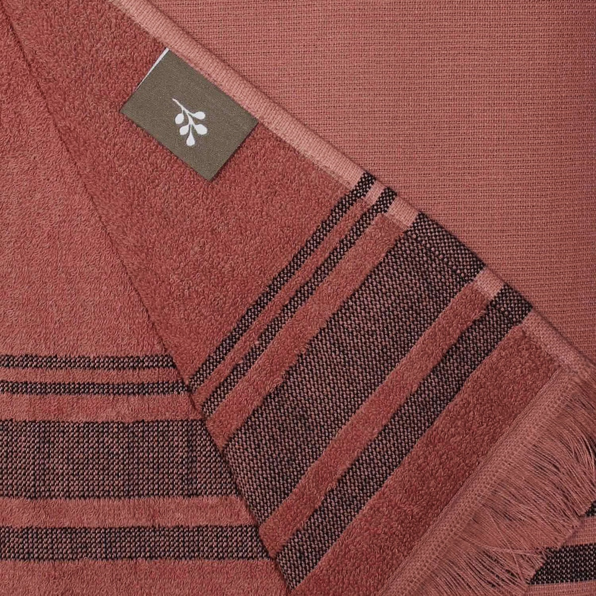 Fouta - Sponge - Terracotta / Black - Faro