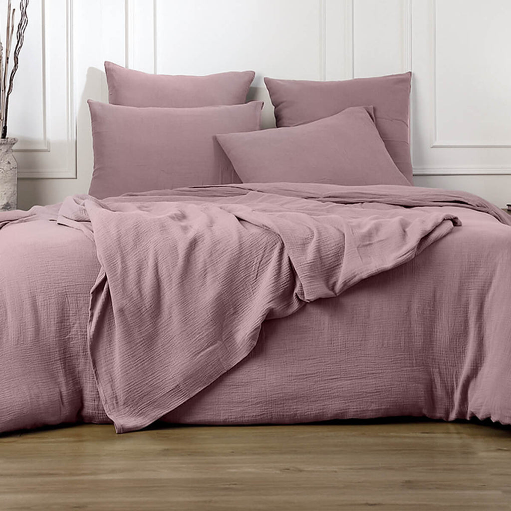 Alma - Taie D'Oreiller (X2) - Gaze De Coton - Bois De Rose