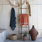 Fouta Éponge Coton 100X180 Faro Terracotta / Grège