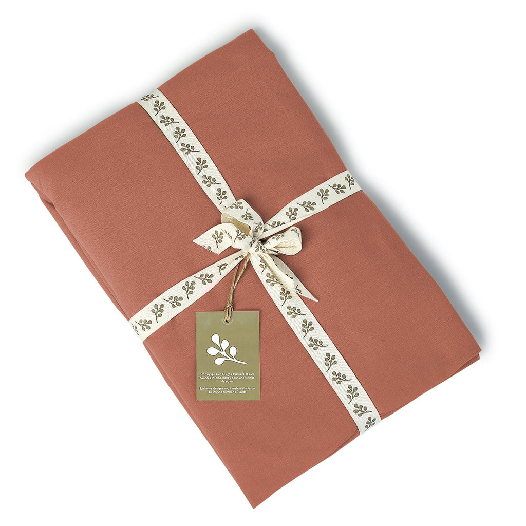 Luna - Fitted Sheet - Washed Cotton - Terracotta