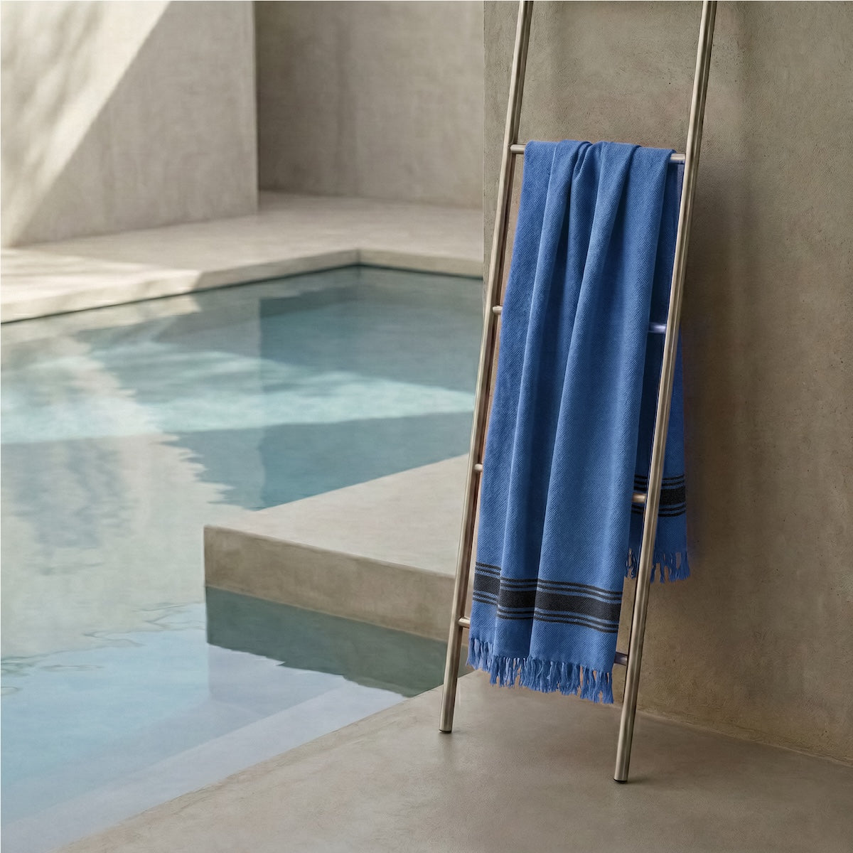 Fouta - Terrycloth - Denim Blue / Black - Faro