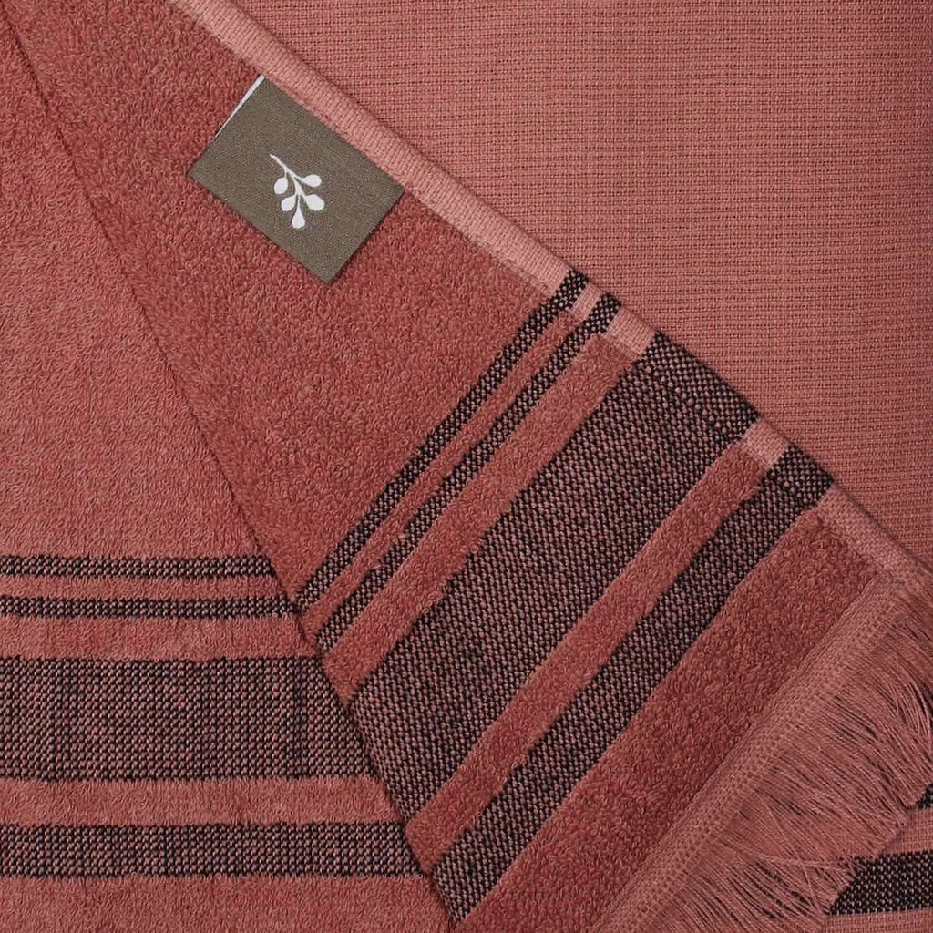 Fouta XXL - Esponja - Terracota / Negro - Faro