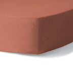 Luna - Fitted Sheet - Washed Cotton - Terracotta