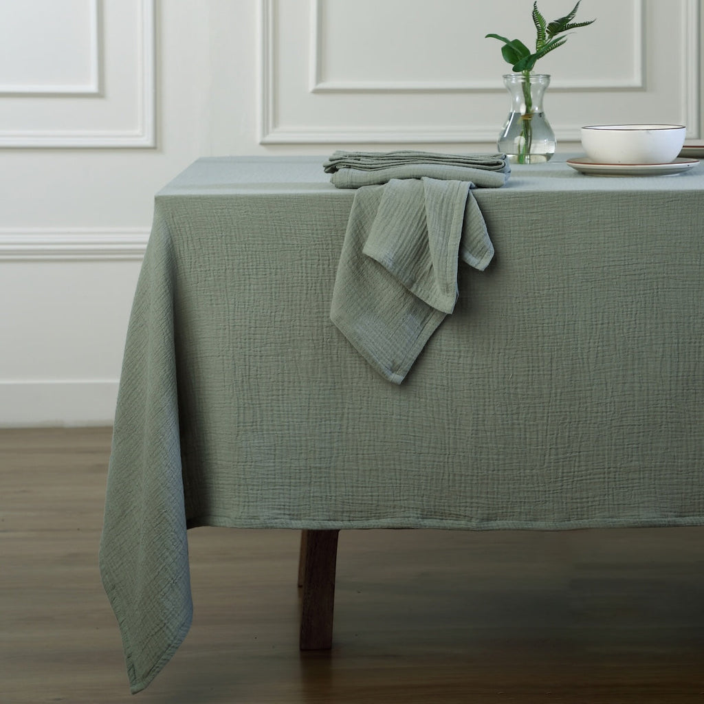Carla - Tablecloth - Cotton Gauze - Celadon Green