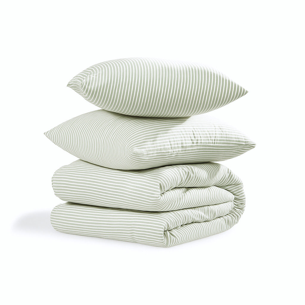 Lunar - Parure De Lit - Coton Lavé - Vert Céladon