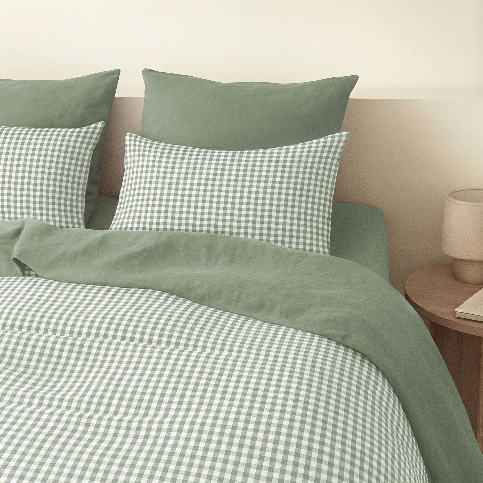 Lunas - Funda De Almohada (X2) - Algodón Lavado - Verde Celadón