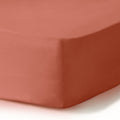 Gaia - Drap Housse - Satin Lavé De Coton Bio - Terracotta