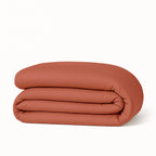 Gaia - Parure + Taies - Satin Lavé De Coton Bio - Terracotta