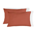 Gaia - Taie D'Oreiller (X2) - Satin Lavé De Coton Bio - Terracotta