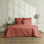 Gaia - Taie D'Oreiller (X2) - Satin Lavé De Coton Bio - Terracotta