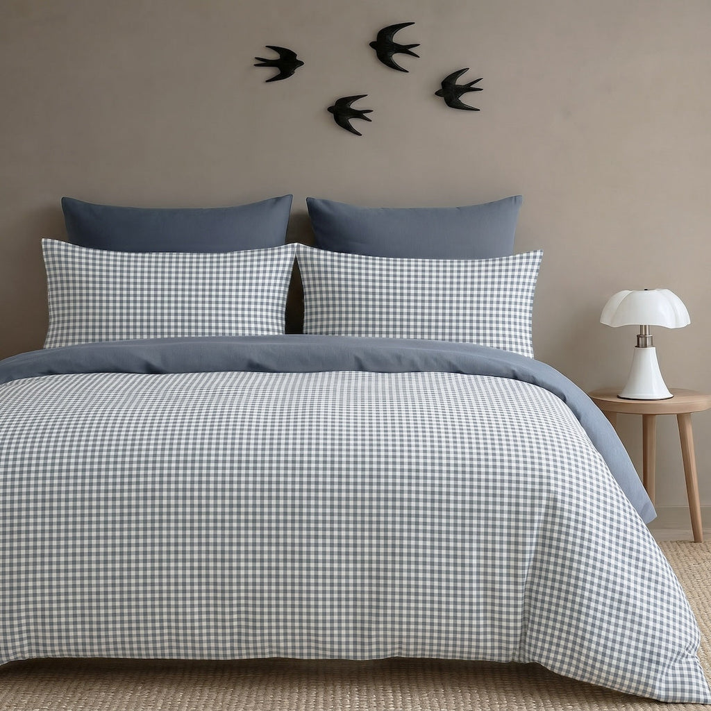Lunas - Funda De Almohada (X2) - Algodón Lavado - Azul Tormenta