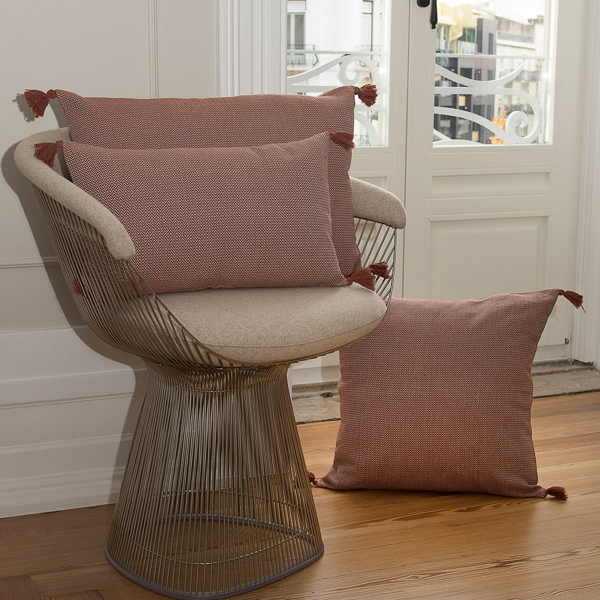 Stockholm - Cushion - Cotton - Tile Red